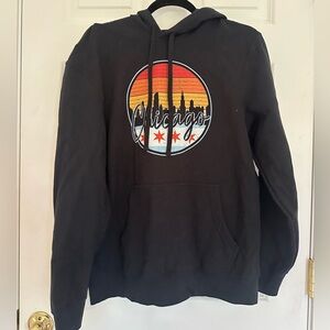 Black Chicago hooded sweatshirt